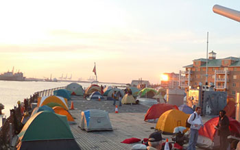 Camp on aircraft carrier